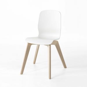 Glamour Wood Plastic, Chaise en bois, avec assise et dossier en technopolymre