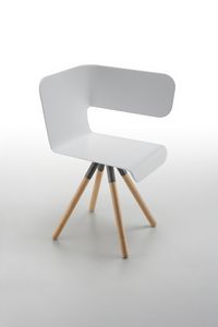 TWISS bois, Chaise design, avec des jambes de bois, pour les salles d'attente