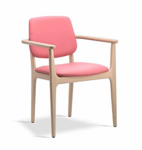 Bice P, Chaise avec accoudoirs au style polyvalent, maniable et pratique