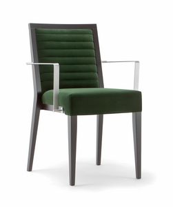 GINEVRA SIDE CHAIR 031 SB F, Chaise en bois avec accoudoirs en mtal