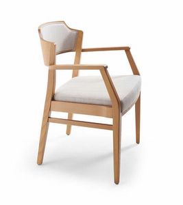 Kuba 1 P, Chaise en bois de frêne, avec accoudoirs