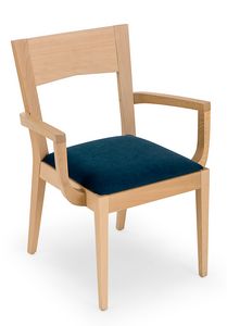 Nico ARMS, Chaise en bois avec accoudoirs