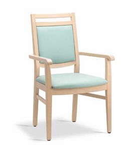 Pina P, Fauteuil en bois, rembourr