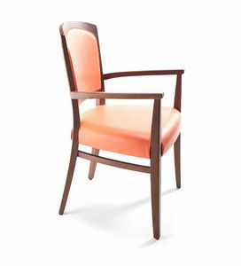 Tiffany 1 P, Chaise avec accoudoirs, en bois avec rev�tement personnalisable