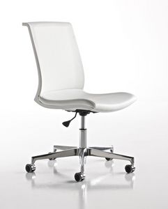 Key blanc, Chaise pivotante avec maille dos, pour le centre d'appel