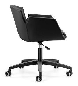 NUBIA 2905, Chaise rembourre, base en aluminium avec des roues pour le bureau