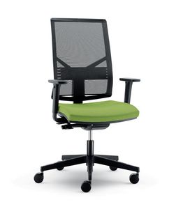 UF 431 / B, Chaise moderne avec dossier et roues mesh, pour le bureau