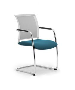 Cometa W relax, Chaise en porte--faux rembourre, avec dossier net