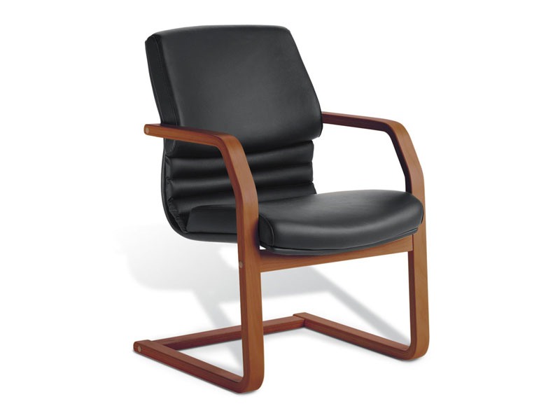 Digital Wood 03, Chaise visiteur rembourré, cadre en contreplaqué, pour le bureau