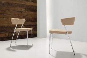 Imola-Prinz, Chaise minimaliste en mtal et cuir, pour Restaurant