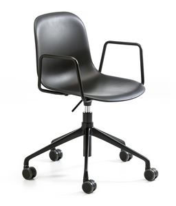 Máni plastic AR HO, Chaise avec roues pour le bureau, hauteur réglable