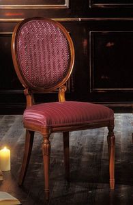 3806, Chaire en bois de htre, assise et dossier rembourrs, pour les cantines en style classique