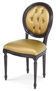 603, Chaise en bois avec dossier ovale matelass