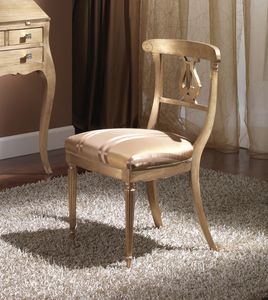 712 CHAISE, Chaise en bois avec sige rembourr, style Empire