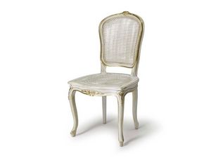 Art.108 chair, Chaise avec assise et dossier en paille, de style Louis XV