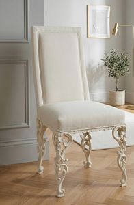 Art. 1873/S, Chaise rembourr�e, avec pieds en bois perfor� et sculpt�