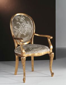 Art. 20325, Chaise en or avec dos rond