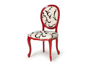 Art.417 chair, Chaise en bois poli, assise et dossier tapiss�s