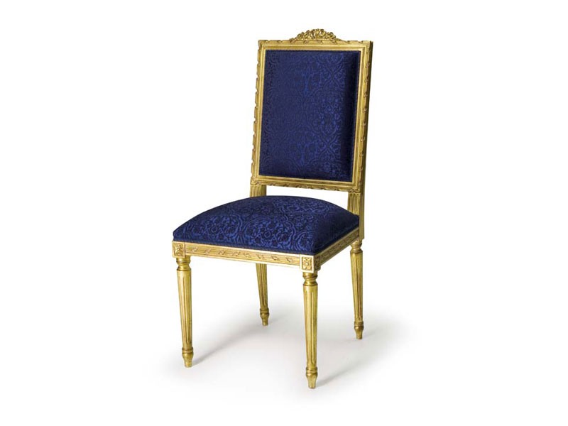 Art.441 chair, Chaise rembourrée en bois de hêtre, de style Louis XVI