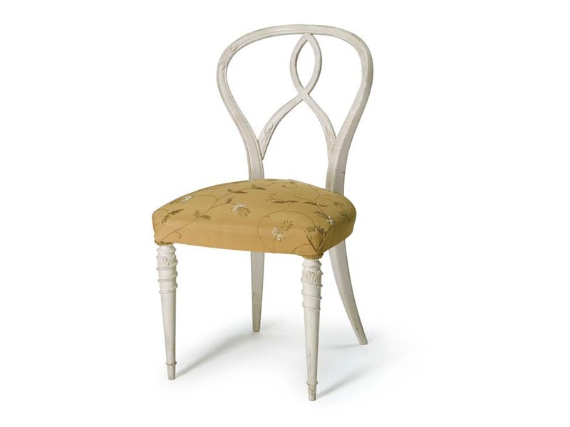 Art.492 chair, Chaise en noyer brut, siège rembourré