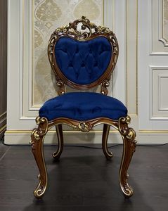 Art. 9000 chaise Luigi XV, Chaise en bois avec rembourrage capitonn�, style classique