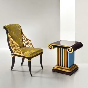 Capri CP174, Chaise avec accoudoirs, avec des sculptures dores