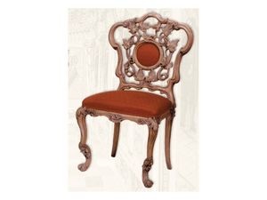 Chair art. Sari, Chaise en bois avec siège rembourré, style Art Déco