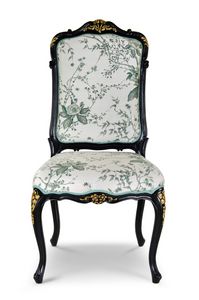 Chaise 25-1051, Chaise de salle � manger en bois, avec assise et dossier rembourr�s