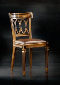 Museum Art. 90.295, Chaise classique avec sige rembourr en cuir, pour htels