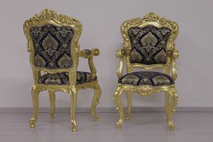 Putto, Chaise baroque avec sellerie en cuir