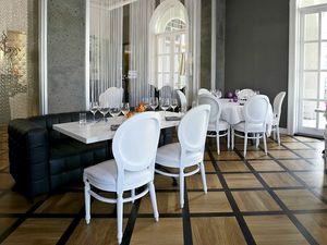 Rotondo, Chaise classique rembourr, pour manger et restaurants de luxe