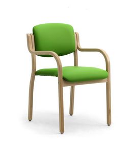 Kalos 3 169701, Fauteuil rembourr en bois, pour salles de congrs