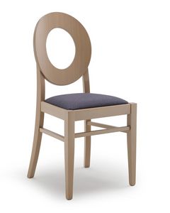 Minni, Beech chaise contrat, dos avec trou ovale