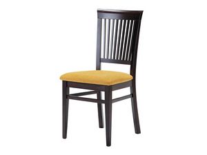 Sirast, Chaise pour salle à manger, en bois avec assise rembourrée