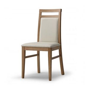 312-B, Chaise en bois avec assise et dossier rembourr�s