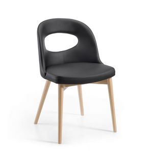 Iride, Chaise en bois avec rembourrage confortable