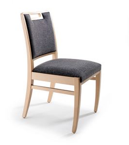 Serena, Chaise rembourre, structure en bois