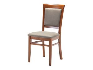 Sirai, Chaise en bois avec assise et dossier rembourrés, pour salles de séjour