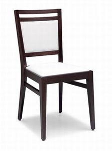 Solange, Chaise en bois avec siège rembourré et le dos
