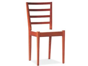 AMBRA 4, Chaise en bois avec dossier  lattes horizontales