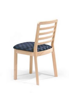 Morena S, Chaise avec lamelles horizontales, en bois massif