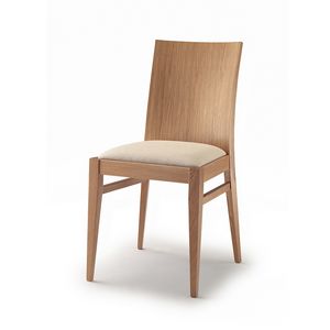 Amanda, Chaise en bois avec assise rembourre