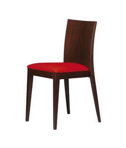 M16, Chaise en bois, assise rembourre, pour bars et restaurants