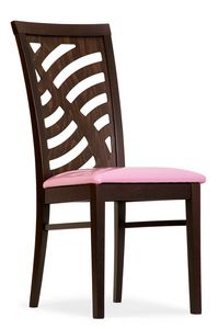 Tessa, Chaise en bois avec dossier dcoratif
