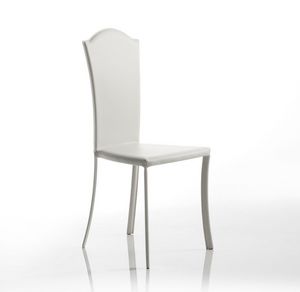 Charme, Chaise en cuir, avec des lignes classiques, pour la salle à manger