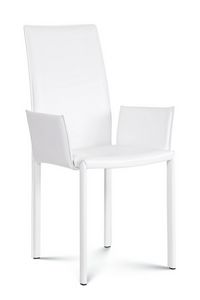 Giada medium avec accoudoirs, Chaise avec accoudoirs, recouverte de cuir