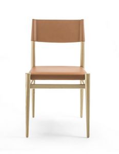 Ledermann chaise 10.0604, Chaise en bois et cuir