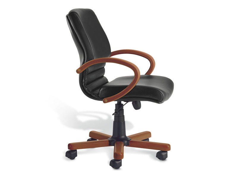 Digital Wood 02, Chaise exécutif, base en bois, pour le bureau