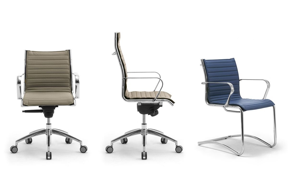 Origami IN executive 70120M, Chaise de bureau en cuir avec structure en acier chromé