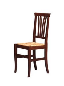 186, Chaise rustique en bois de hêtre, assise paille, pour les bars